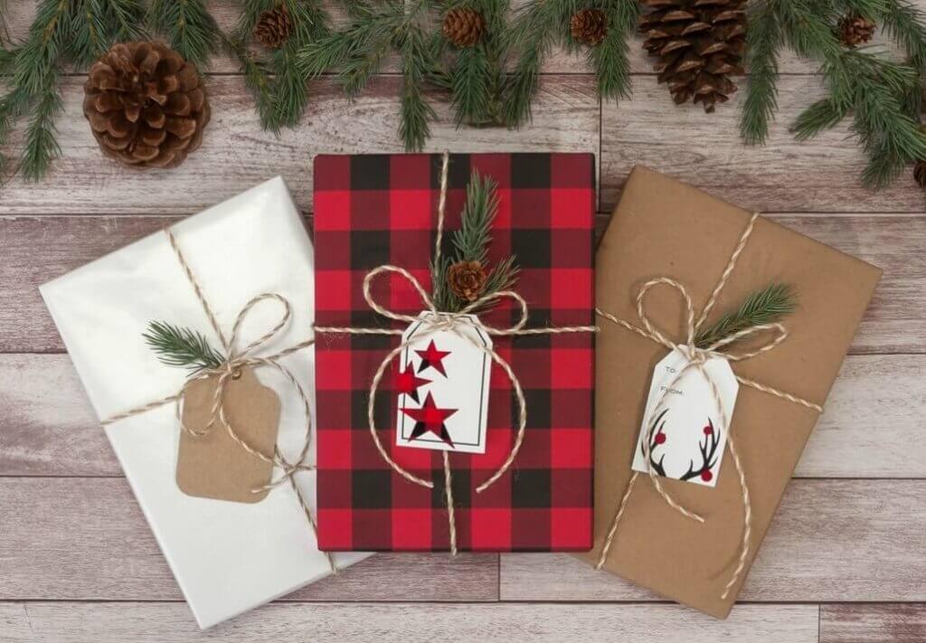 Mixing Christmas Prints with Kraft & White Packaging - Nashville Wraps Blog